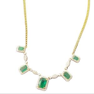 10K Emerald and Diamond Necklace